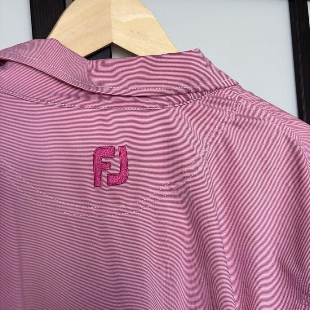 Footjoy Polo Shirt Mens Medium The Diplomat Pink Golf Performance Stretch - Picture 7 of 15